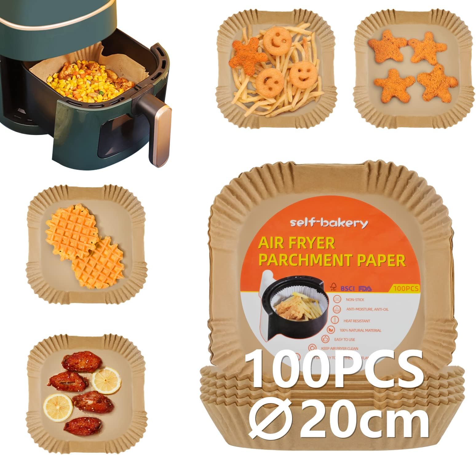 Papier Cuisson NUFRY Airfryer Paperpack 150 Pièces