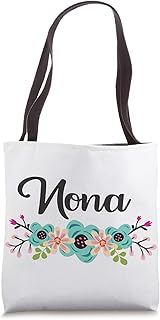 Nona Gifts From Grandkids Floral Personalized Name Gift Tote Bag