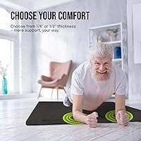 Vista 4 de Large Yoga Mat (6'x4') – 1/4" & 1/2" Thick Exercise Mats for Home Workout, Extra Wide Workout Mats for Home Gym, Yoga, Pilates, Stretching, Floor &