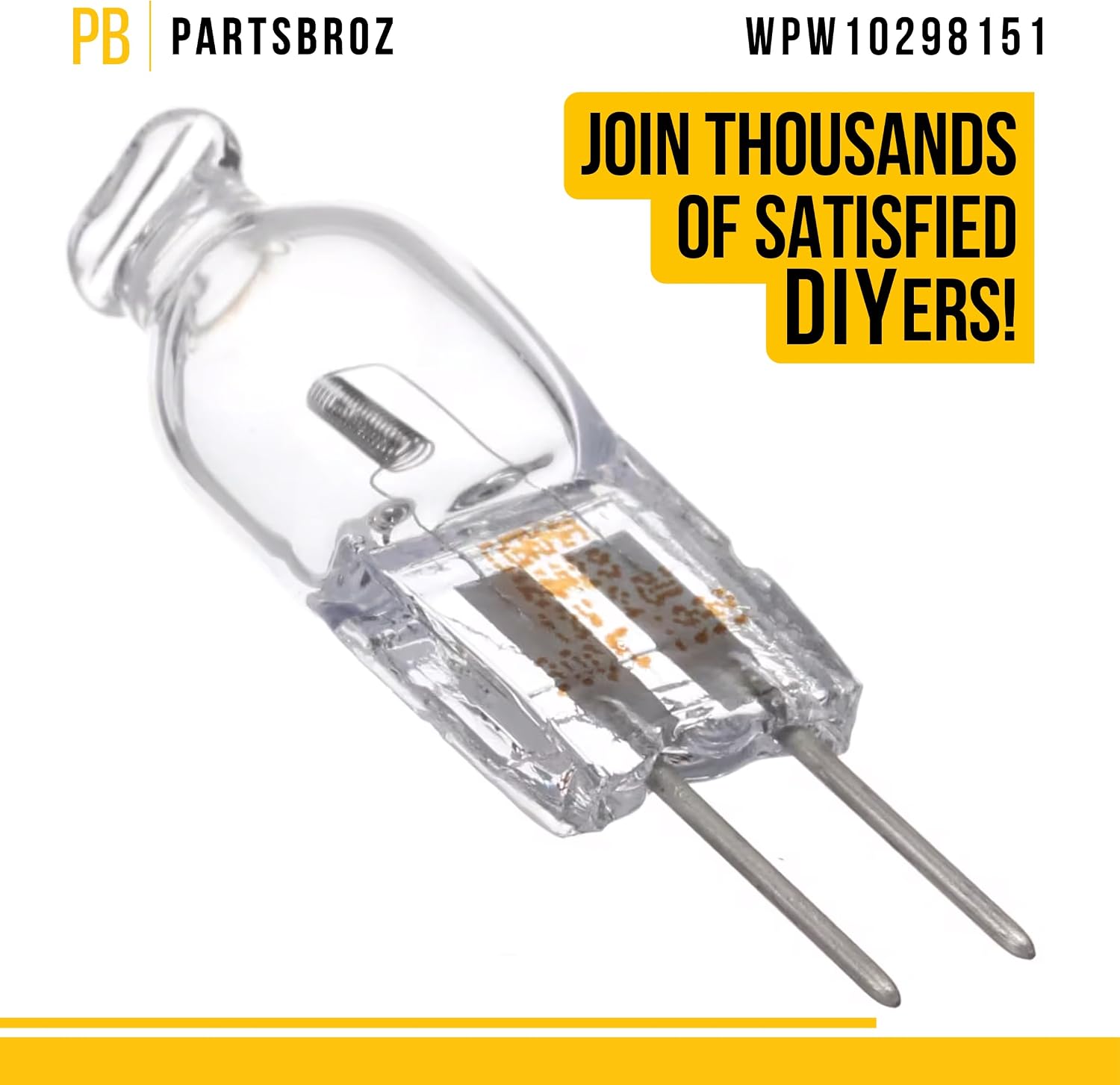 PartsBroz WPW10298151 Light Bulb - Compatible With Whirlpool Maytag KitchenAid Jenn-Air Range - Replaces AP6019036 W10298151 1875676 PS11752340 - Ensures Reliable Oven Lighting