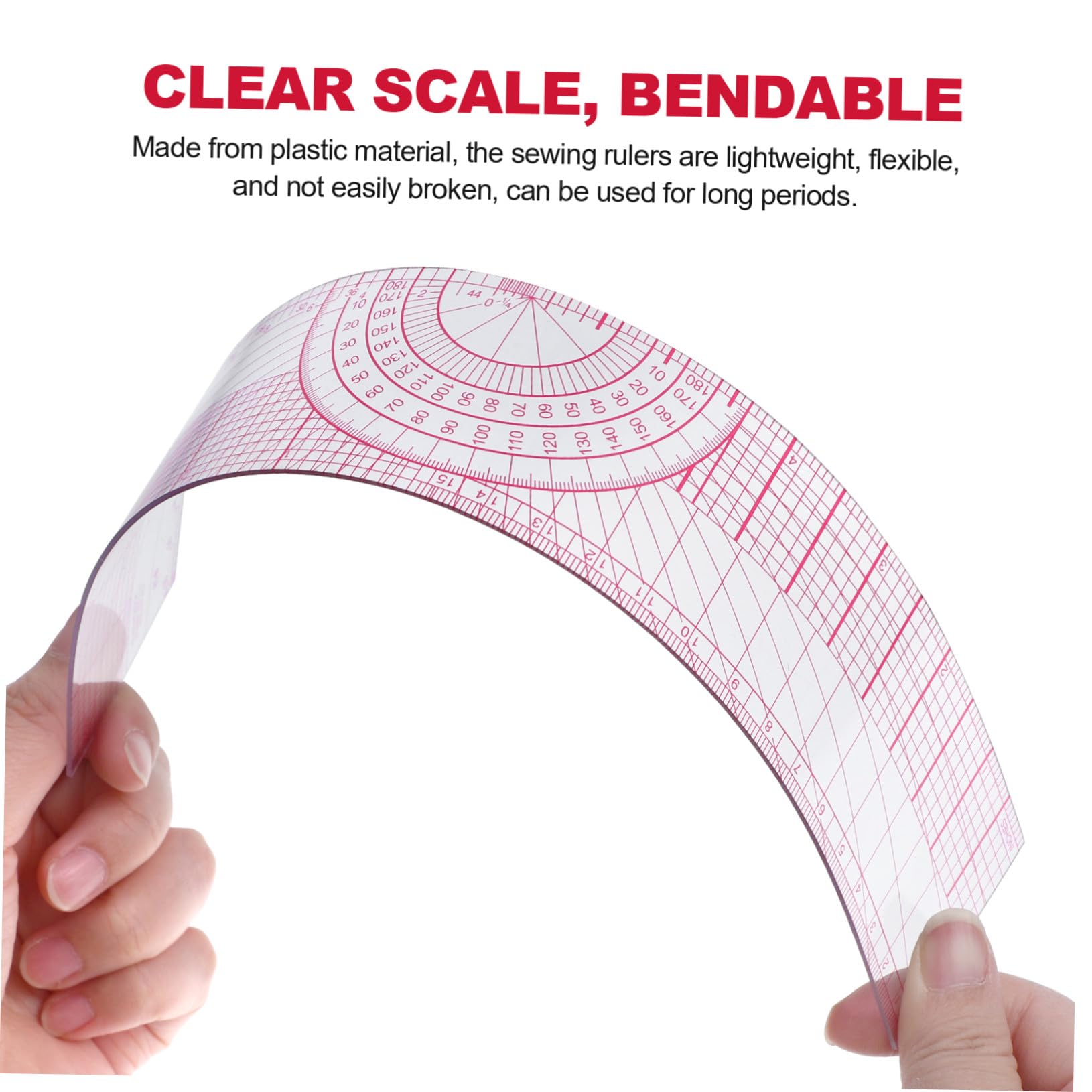 Teiliges French Curve Lineal mit Klarer Skalierung Flexiblen Kunststoff maßlinealen Vielseitig für Präzises Nähen und Stoffzuschnitt Leicht und Tragbar für Anfänger und Profis