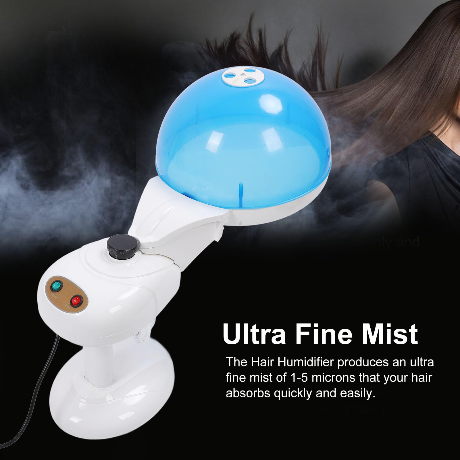 Pongnas Nawilżacz do WłosóW Ultra Fine Mist, Urządzenie Nawilżające Włosy, Urządzenie do Nawilżania WłosóW z Automatycznym Wyłączaniem, Moc 450 W, Głębokiego Odżywiania W Salon (Wtyczka UE 220 V)