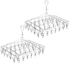 FOROREH 2 Pack Sock Drying Rack Stainless Steel, Sock Dryer Laundry Drying Hanger for Socks, Underwear, Bras,Gloves,Laundry Accessories 80 Clips