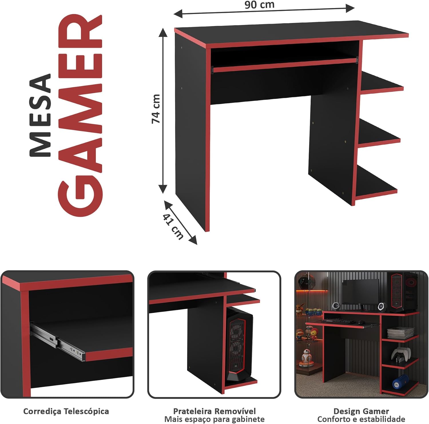 Review da Mesa Escrivaninha Para Computador: Transforme Seu Escritório em um Espaço Gamer 4 71CyQ2hGFnL. AC SL1500