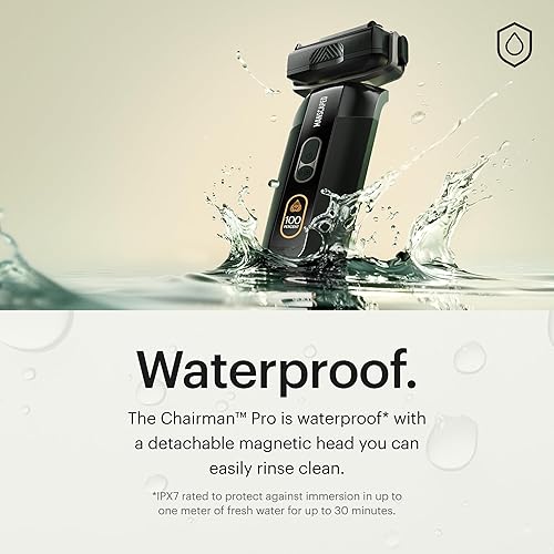 Miniatura 6 de MANSCAPED The Chairman PRO - Afeitadora facial eléctrica para hombre, dos cabezales de cuchilla intercambiables, lámina de cuatro hojas SkinSafe y