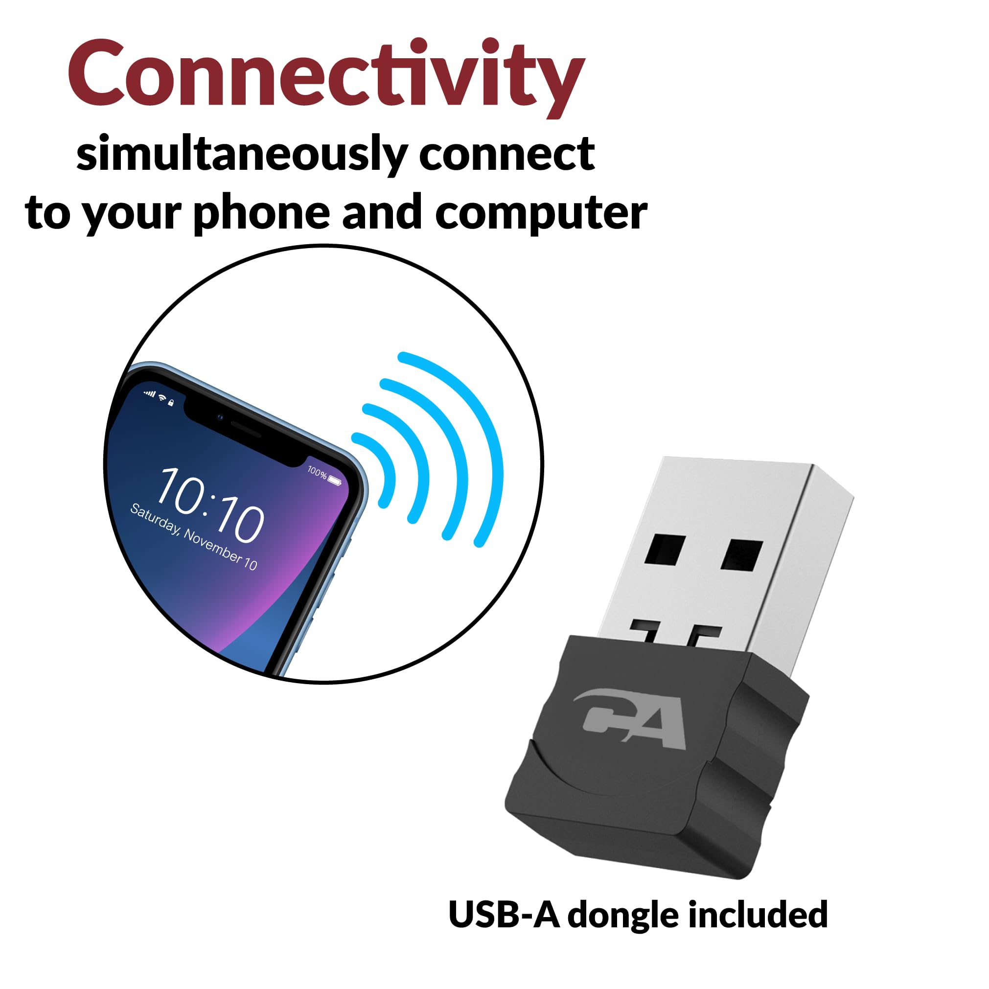Cyber Acoustics Essential Wireless Headset (HS-1500BT) - Cuffie professionali, tecnologia ANC ed ENC per una qualità audio di alta qualità per chiamate e musica, comfort per tutto il giorno