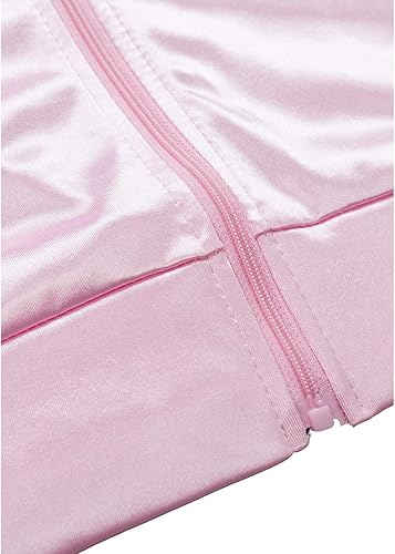 Miniatura 3 de Women's 50s Ladys Pink Satin Jacket Jacket with Neck Scarfs Halloween Cosplay Costume