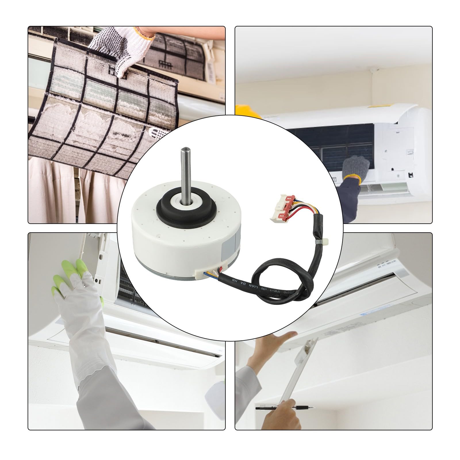 Bürstenloser Gleichstrommotor für Midea Inverter Klimaanlage, 20W WZDK20-38G (ZKFP-20-8-6), DC280V 1300r/min Ersatz Lüftermotor