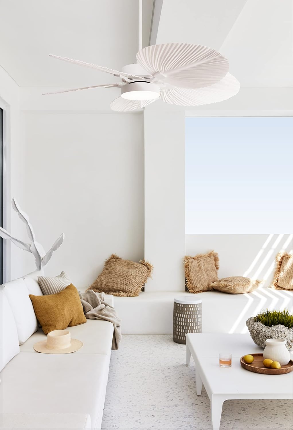 Lucci Air Bali 52'' DC Ceiling Fan with Light in Antique White, 21065401