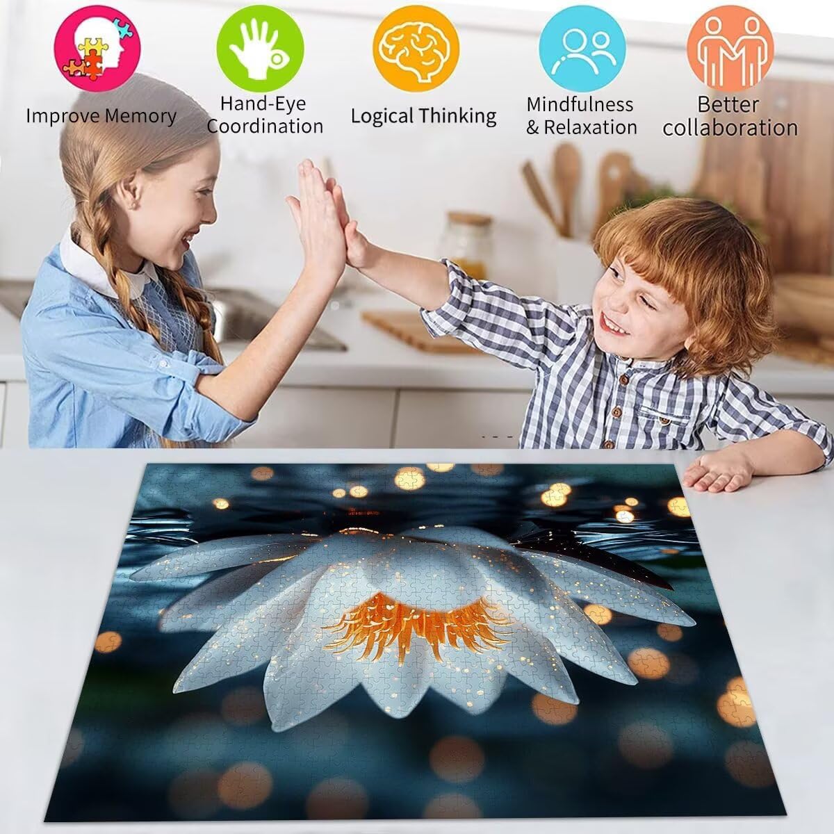 Puzzle Lotus dla dorosłych i dzieci, 2000 elementów, imponujące, klasyczne puzzle, ciężki zestaw od 8, 9, 10 lat, dla dziewcząt i chłopców, sztuka Educa, do dekoracji i prezentów, 70 x 99 cm, t-463
