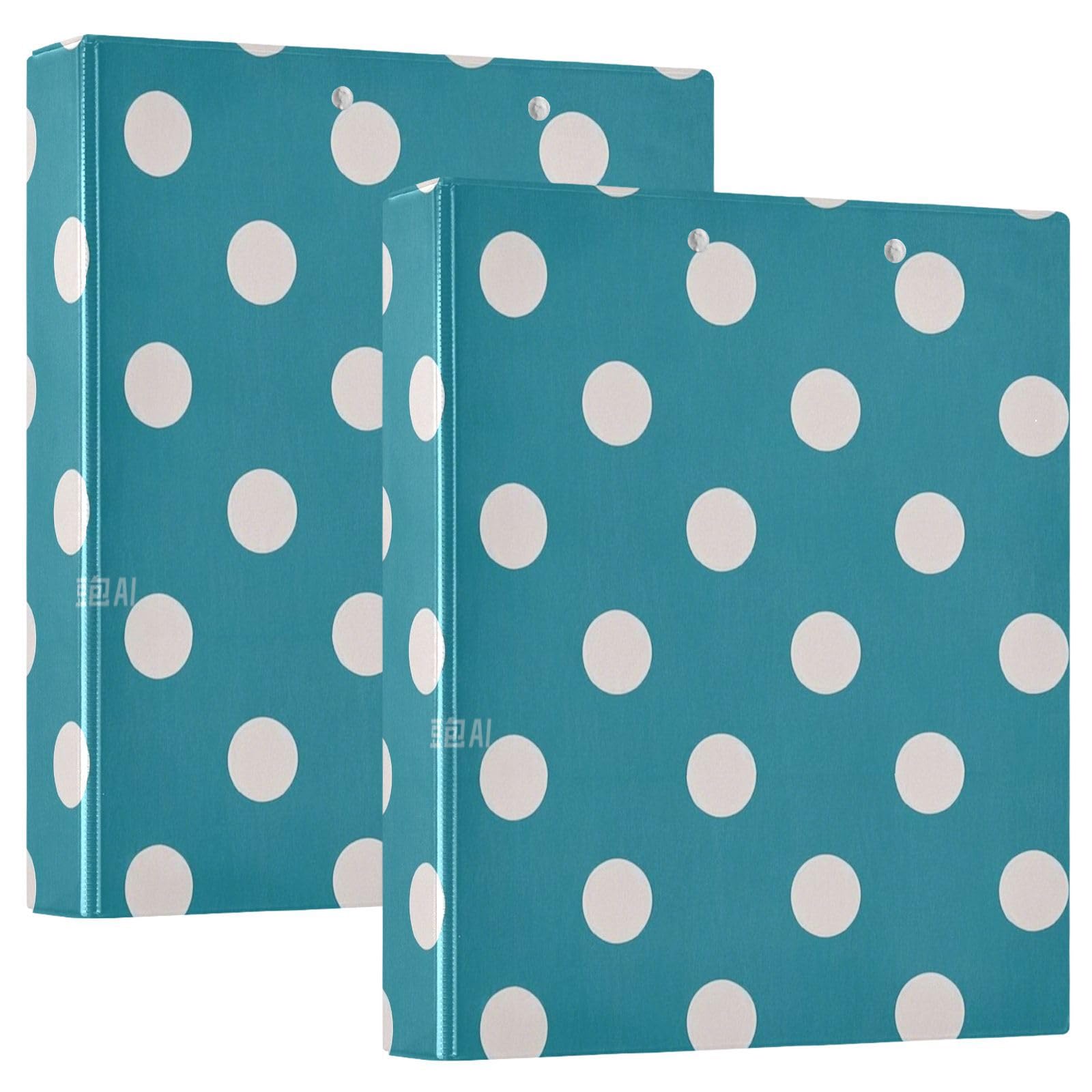 Raccoglitori scolastici da 1 cm e mezzo, motivo a pois, colore: blu