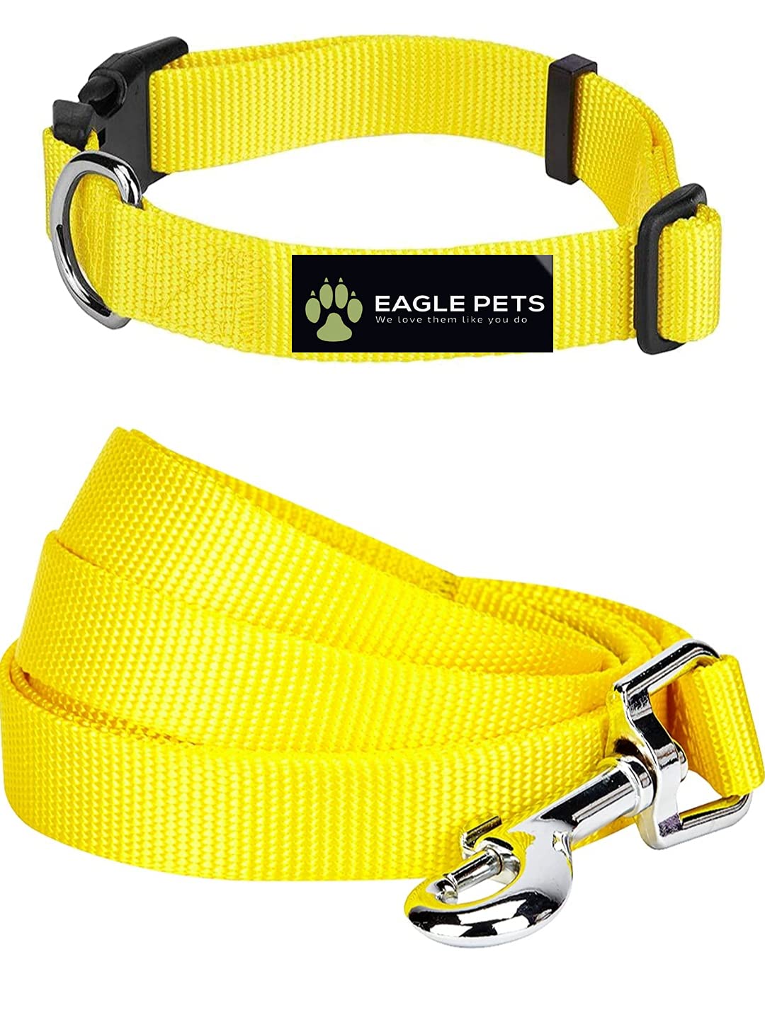 Eagle Pets Dog Collar and Leash Set, Adjustable Nylon Collar with Leash for Small Medium and Large Dogs, Quick Release and Breathable Collar for Puppies (Blue, Large) (Small, Yellow) (B09GRGLR3T) Amazon Price History, Amazon Price Tracker