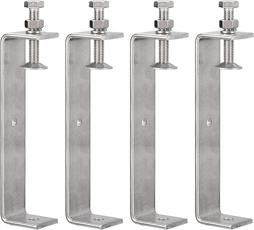 Paquete de 4 abrazaderas C de acero inoxidable 304 con abrazadera de tigre de apertura ancha estable de 5.12 pulgadas para carpintería, soldadura,