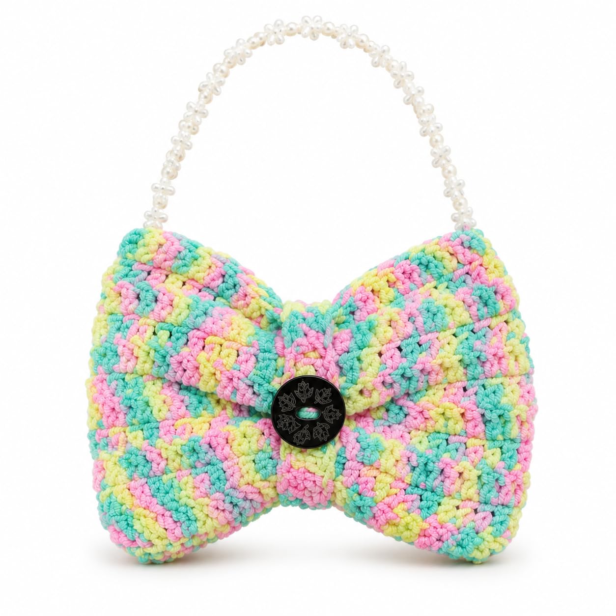 Vishw Enterprise Handmade Crochet Baby Purse for Girls | Soft Knitted Crossbody Sling Bag with Pearl Beaded Handle | Cute Bow Design Shoulder Bag for Kids | Birthday Return Gift | Pastel Multicolor-image-33