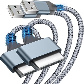30 Pin Charger Cable USB Cord 3FT for Fast Charging & Data Sync, 2-Pack
