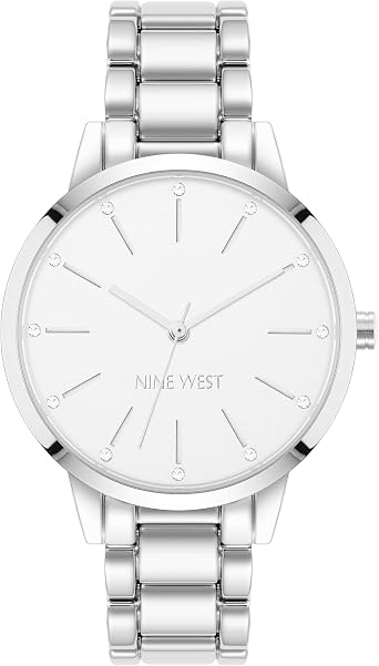 NINE WEST Women's Crystal Accented Bracelet Watch