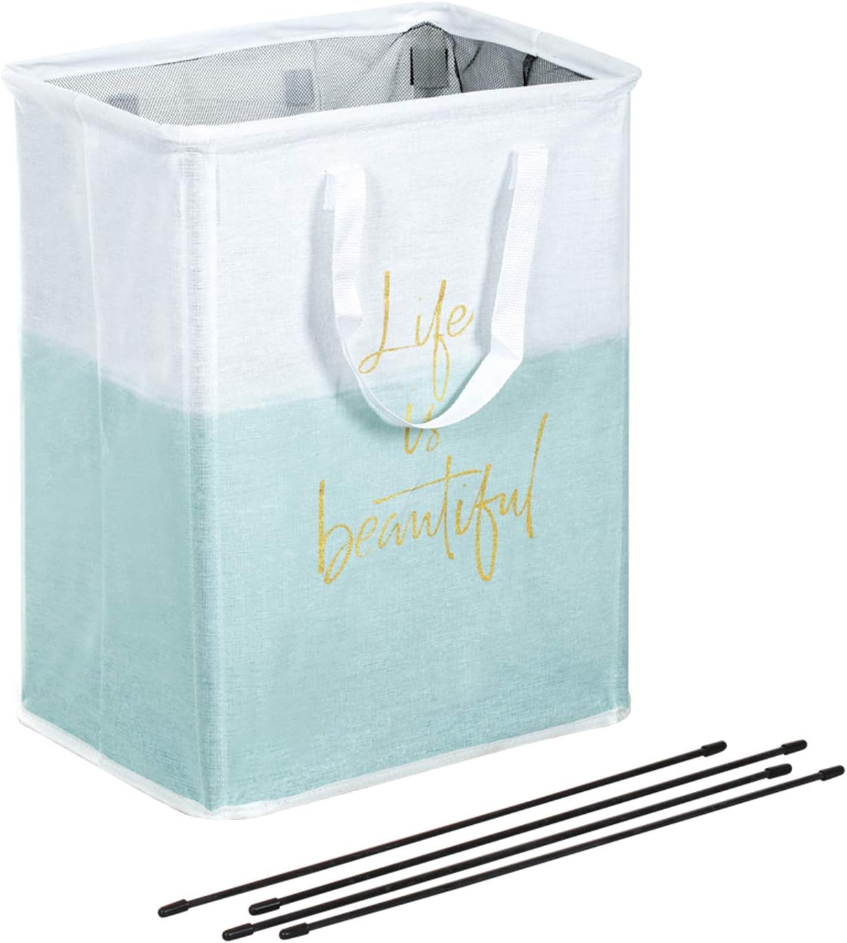 Aouker Merdes 19.7’’ Waterproof Foldable Laundry Hamper, Dirty Clothes Laundry Basket, Linen Bin Storage Organizer for Toy Collection (Blue)