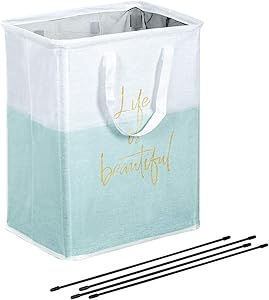 Aouker Merdes 19.7’’ Waterproof Foldable Laundry Hamper, Dirty Clothes Laundry Basket, Linen Bin Storage Organizer for Toy Collection (Blue)