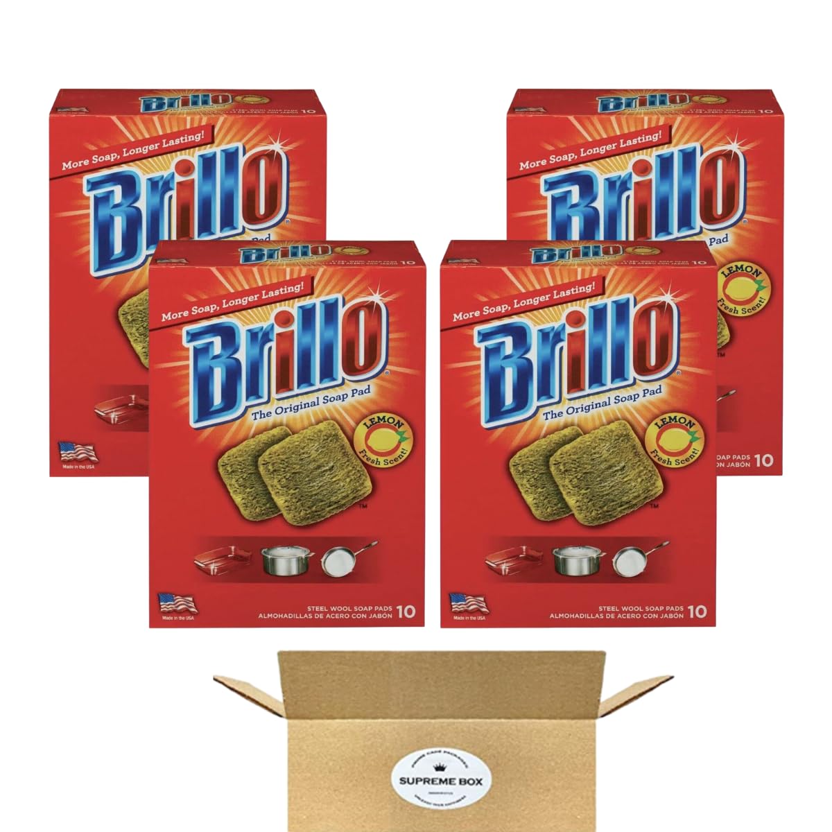 Steel Wool Soap Pads, Long Lasting, Lemon Scent Cleaning