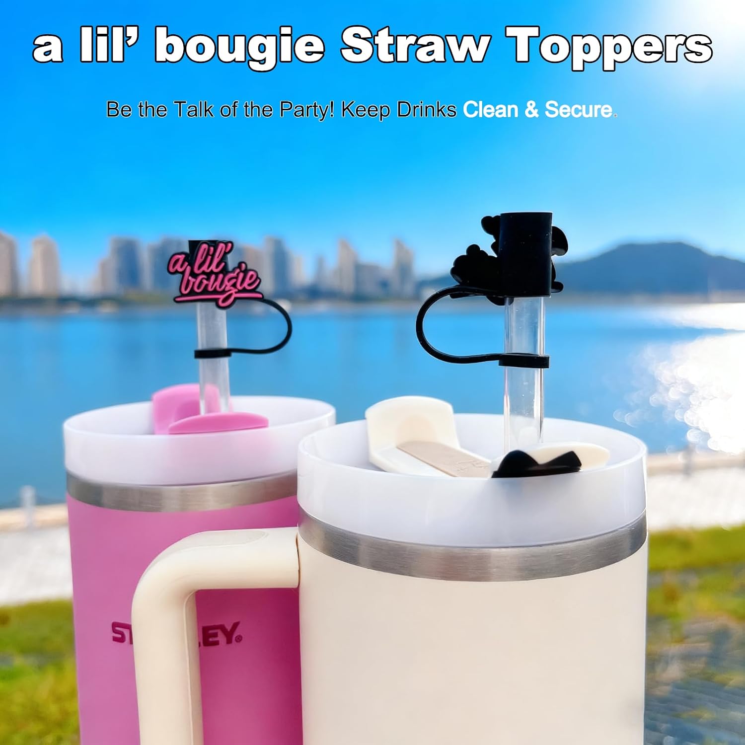 A Lil' Bougie Straw Toppers for Stanley Cup White Elephant Gifts image 3
