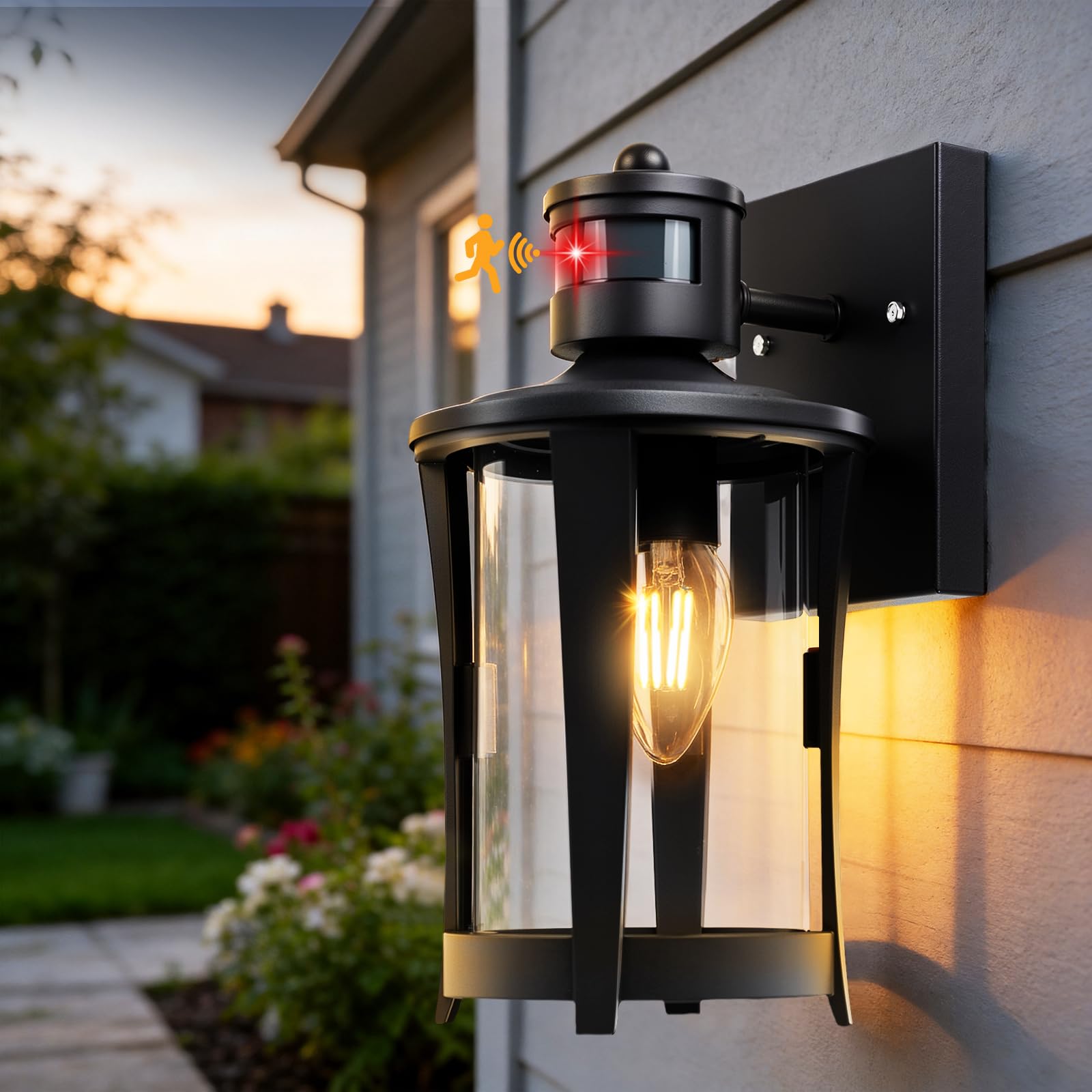 Spacelumen Motion Sensor Outdoor Wall Light Security Waterproof with Bulb