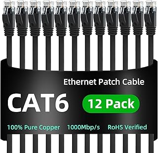 Yauhody CAT 6 Ethernet Cable 1.5m 6-Pack Black
