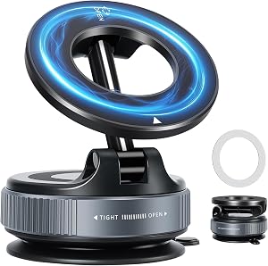 Phone Holder Car Mount, Compatible with MagSafe, 2026 Upgraded Vacuum Stronger Magnetic Car Phone Holder Mount 360° Adjustable for iPhone 17 Pro Max 16 15 14 13 12 Air Plus for Samsung S26