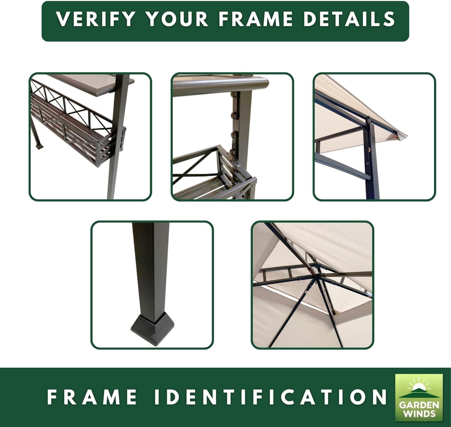 Garden Winds Durable Replacement Canopy Top Cover Compatible with The 43472, 31937-17, 812576, 822694, 21581 Aldi Gardenline Belavi Grill Gazebo - Classic Sand Beige, 350