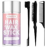 Vista 1 de Barra de cera para el cabello, cepillo liso para cabello, cera en barra para cabello suelto, set de herramientas de peinado con peine de cola