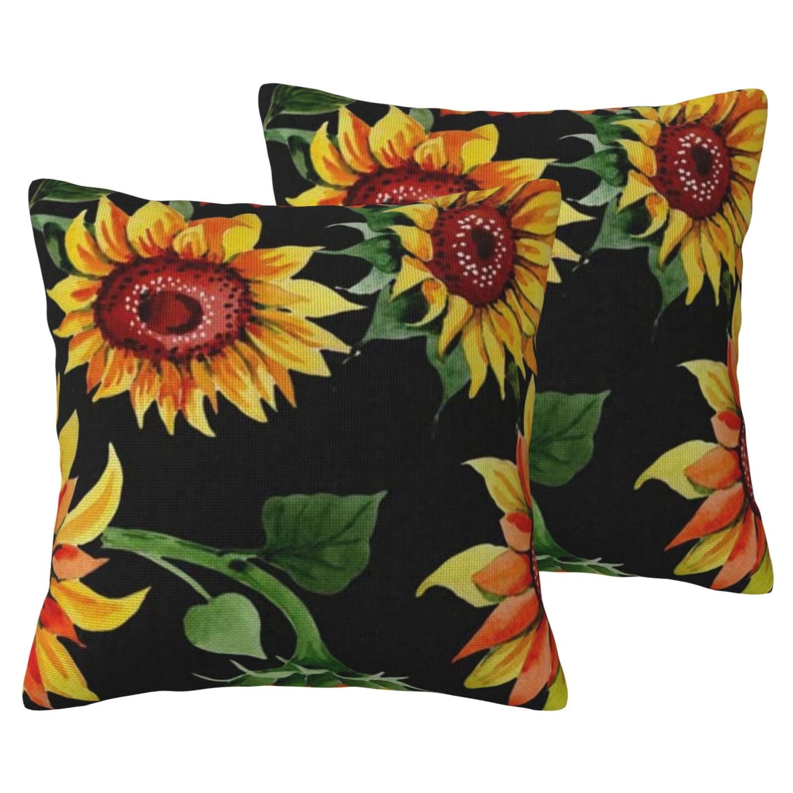 Housses de coussin tournesols en imitation lin pour embellir votre canapé de salon