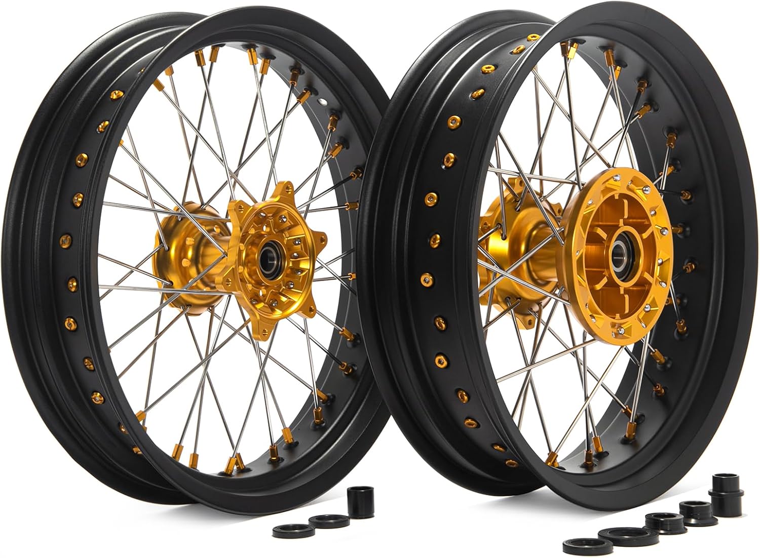 TOFR 17 Supermoto Wheels Kit Cush Drive for Suzuki DRZ400 00-04 DRZ400S 00-24 DRZ400E 00-07 DRZ400SM 05-24