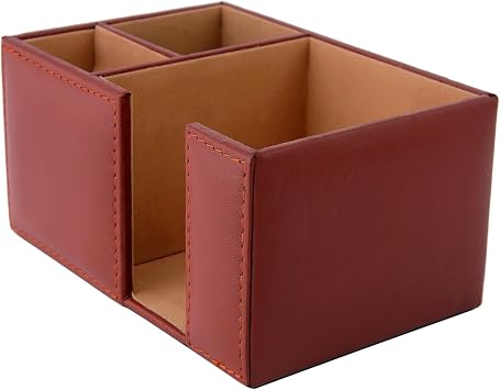 ZINT Leathers Leather Office Desk Organizer Tan