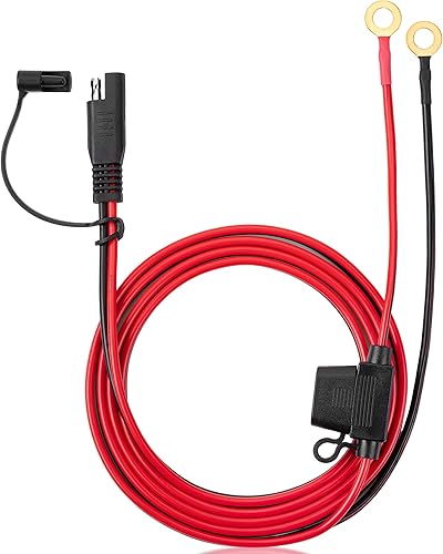 Miniatura 15 de Bates - Conector de batería SAE, 2 pies, SAE a arnés de terminal de anillo tórico, conector de batería de 2 pines