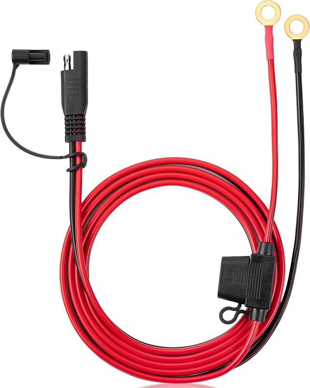 Conector de bateria SAE Bates Choice com terminal O-ring, chicote de 2 pinos, fio 16 AWG, 1,83 m – 1 unidade