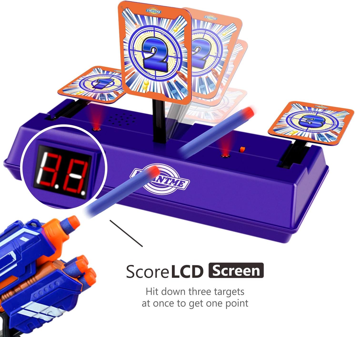 UWANTME DOTH Electric Target Scoring Auto Reset Shooting Digital Target for Nerf Guns Blaster