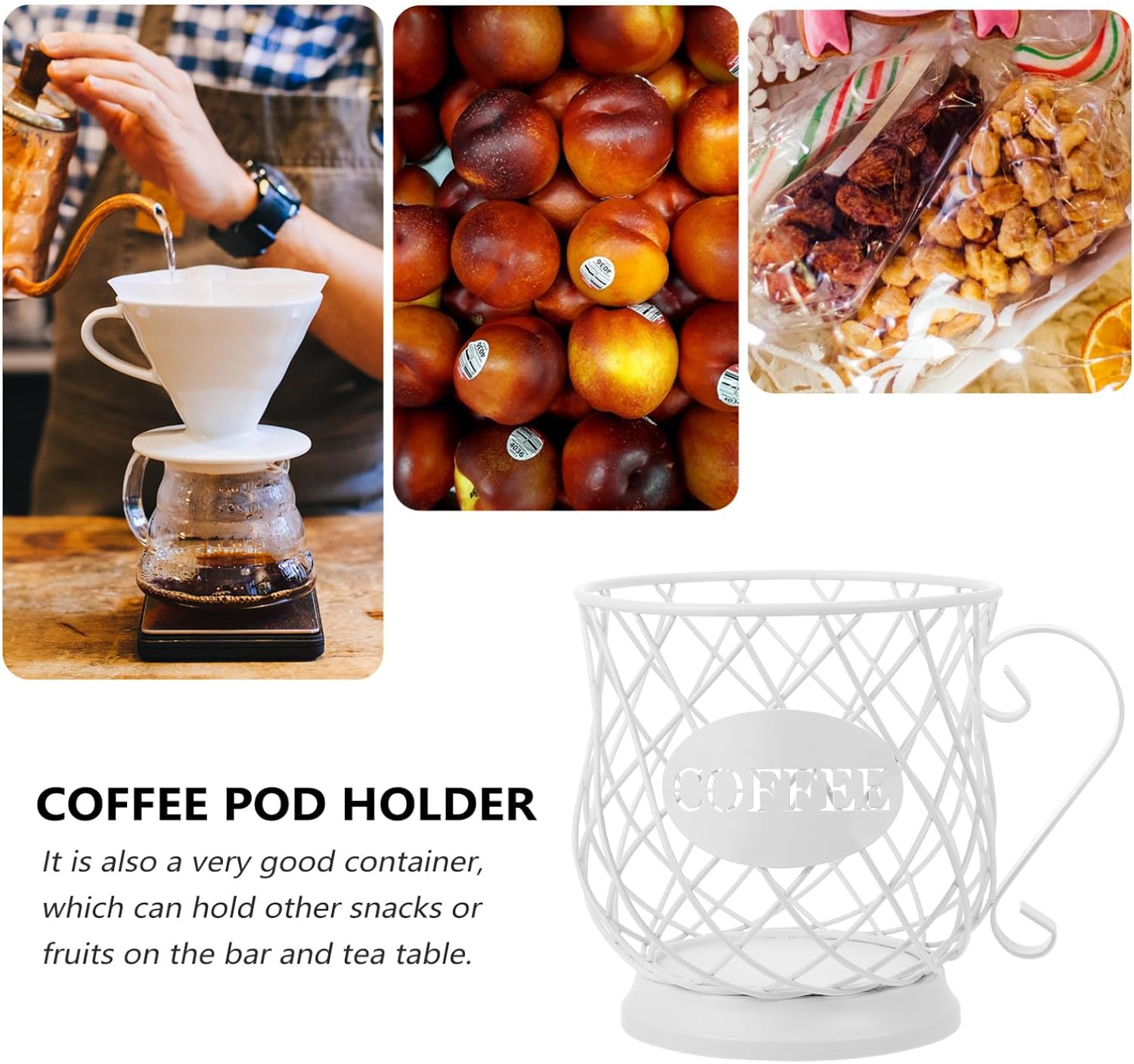 Coffee Capsule Holder Stylish Coffee Cup Storage Basket for Kitchen Organization for Various and Snacks