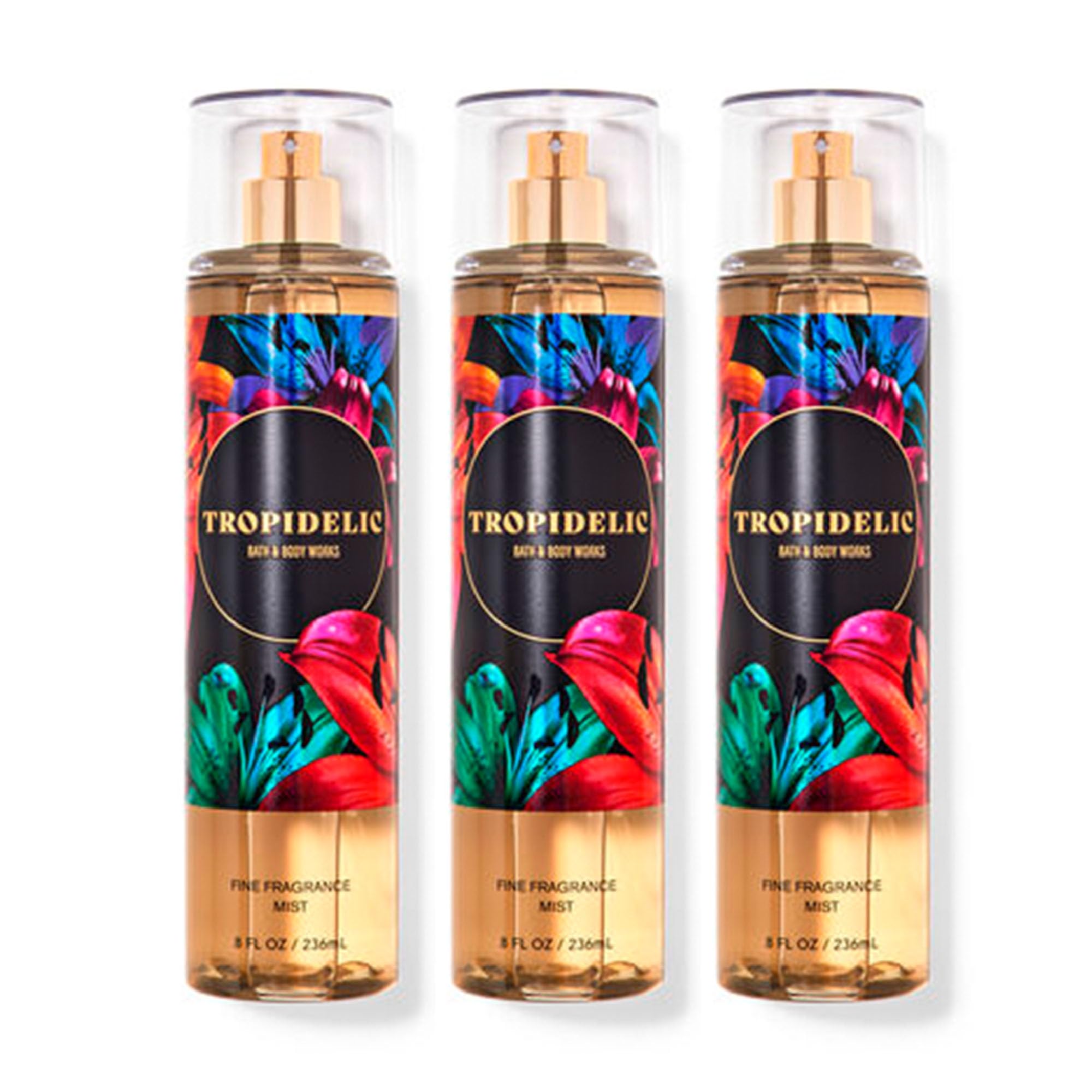 B&BW- Bath and Body - Tropedelic Fine Fragrance Mist 8 oz (Pack of 3)