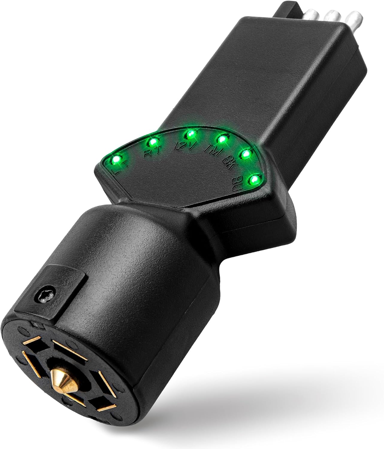 Oyviny 7 Way Blade & 4 Pin Trailer Light Circuit Tester with LED Indicators 6 Function Light Tester for RV Truck Vehicle Side Trailer Socket Tester