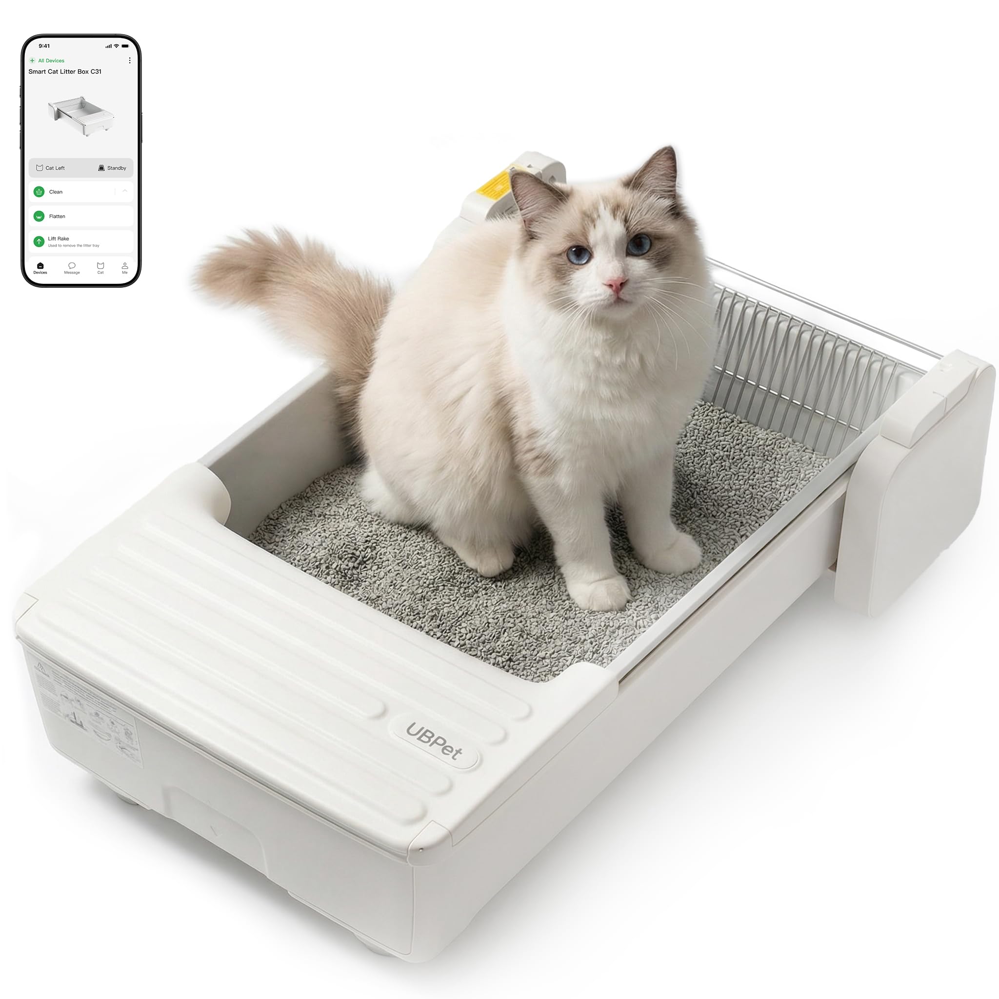 Amazon | UBPET セルフクリーニング猫用トイレ、複数の猫用オープン