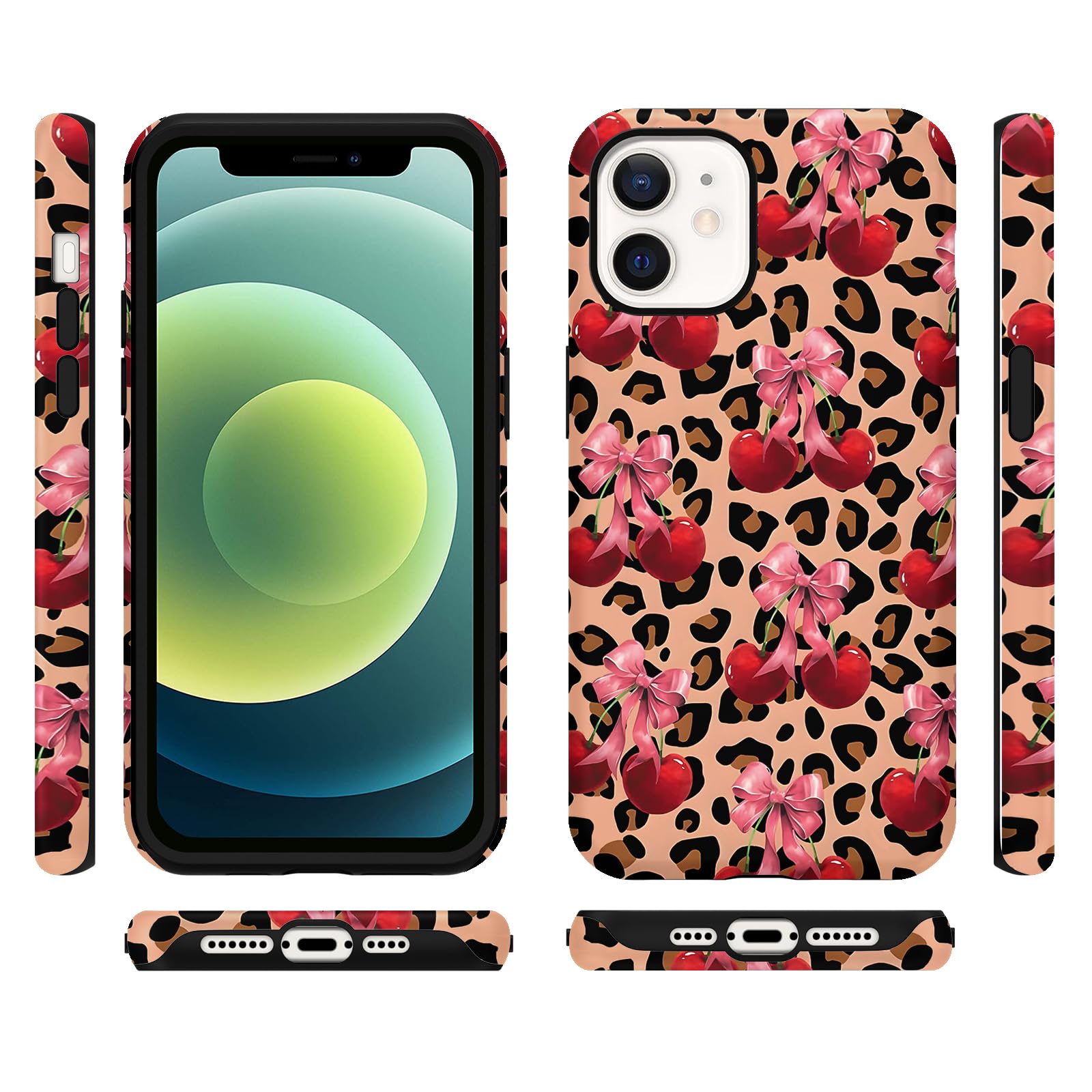 Custodia Aesthetic Per IPhone 12 Pro / 12 (6,1'') Con Stampa Leopardata – Cover In Silicone Morbido E Rigido, Antiurto, Design Estivo Per Donne