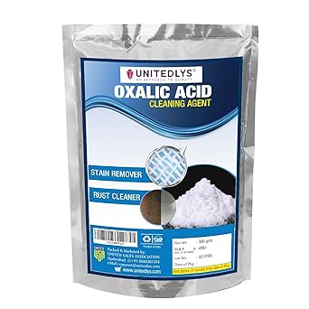 Unitedlys Oxalic Acid Powder | All-Purpose Tiles, Granite, Stains, Rust & Floor Cleaner | Professional Strength Stain Remover, Rust Remover & Tile Cleaner | 380 Grams