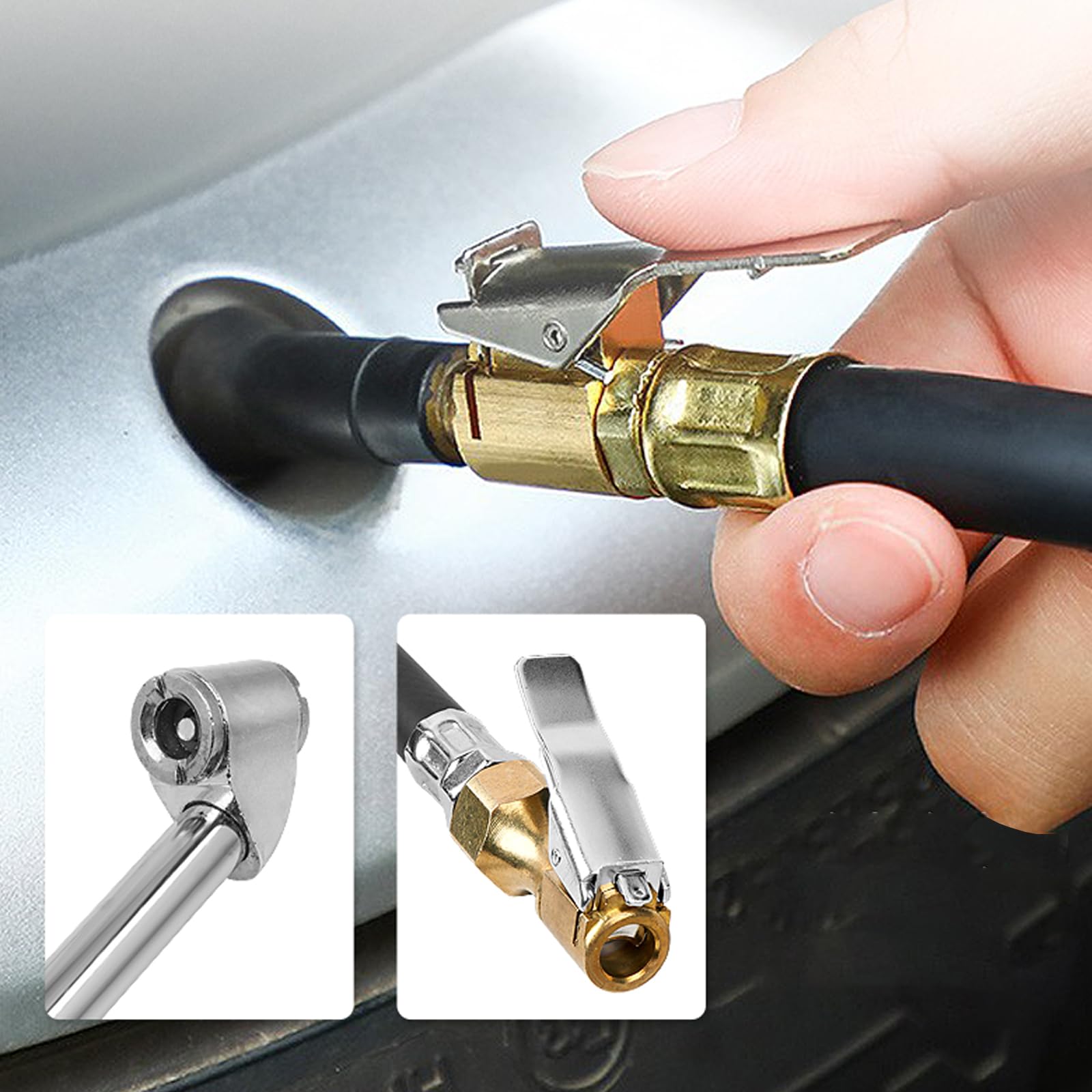 Integrierte Digitale Reifendruckprüfpistole, 0–255PSI, 0–18 Bar, Auto Luftpumpe mit Entleerungsfunktion, 4 Messeinheiten Umschaltbar