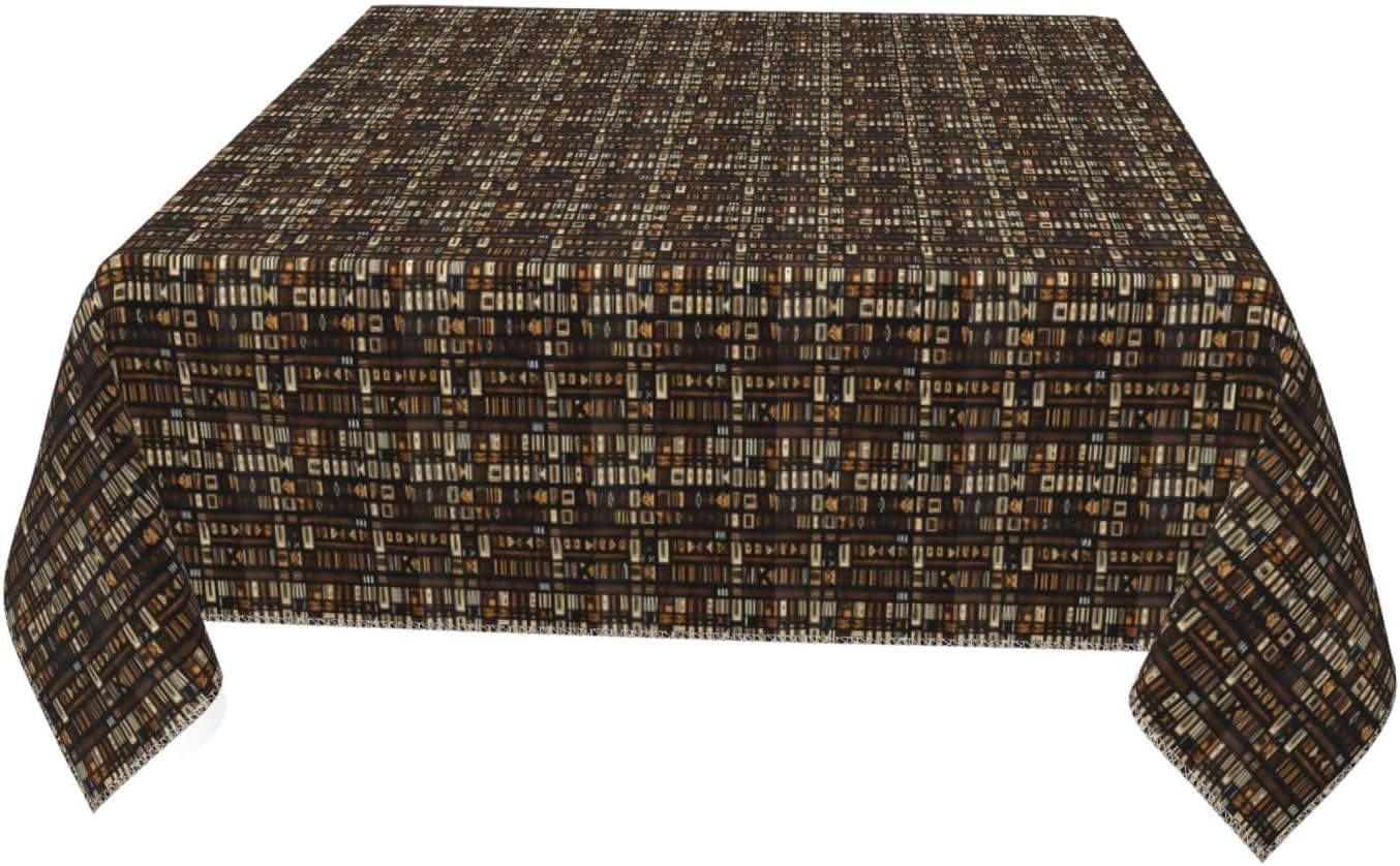African Mud Cloth Tribal Print Square Tablecloth Dining Wedding Party Kitchen Outdoor Use Casual Family Meals