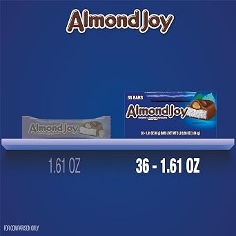 ALMOND JOY Coconut and Almond Chocolate Candy Bars, 1.61 oz (36 Count)