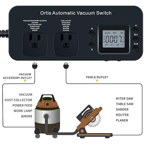 Miniatura 3 de Interruptor automático para aspiradoras para herramientas eléctricas, Ortis Control de Polvo Autoswitch Retrasa la ConexiónDesconexión de la