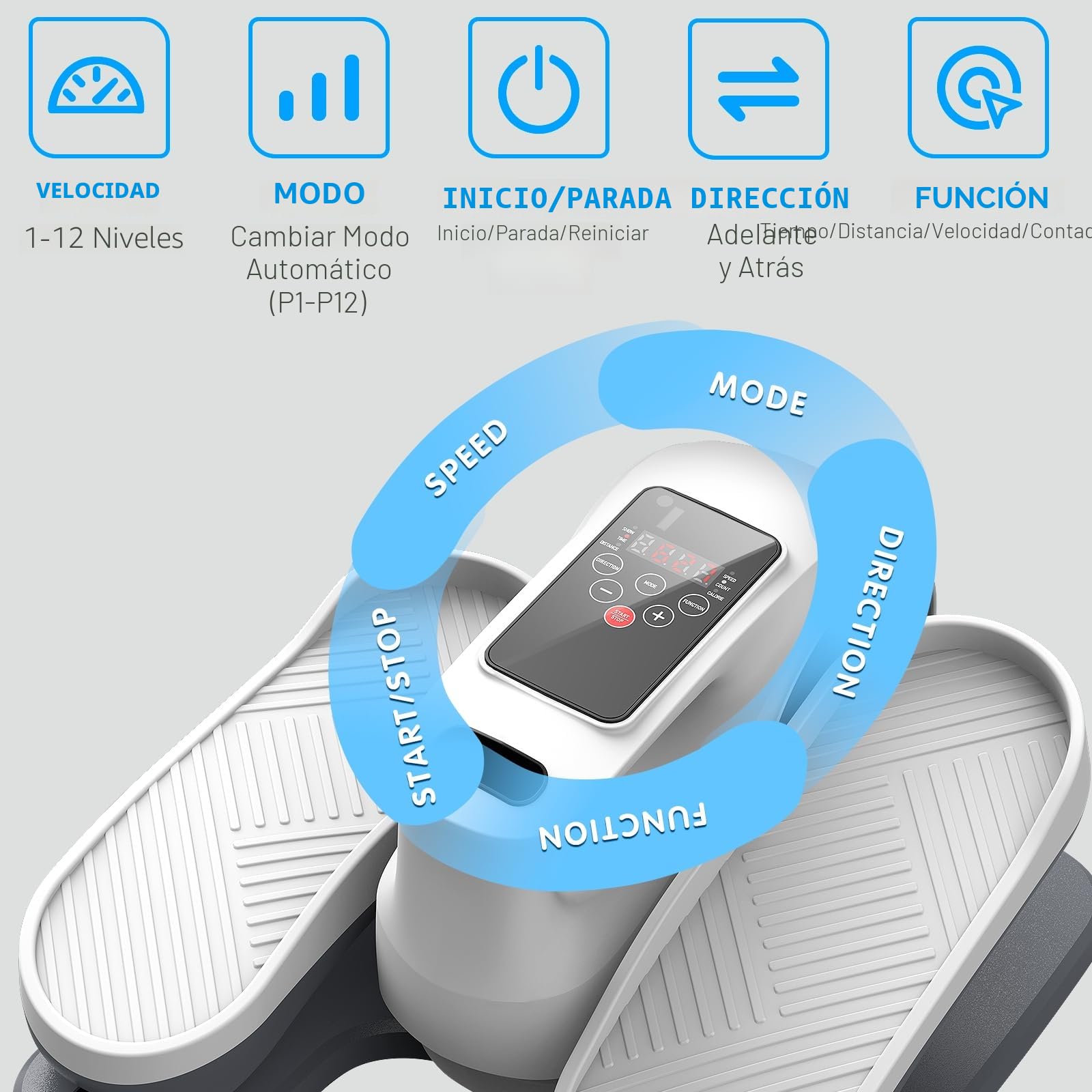 Máquinas elípticas para fitness, ejercitador de pedales eléctricos, bicicleta debajo del escritorio con pantalla de visualización y control remoto, mini entrenador elíptico, ejercitador de