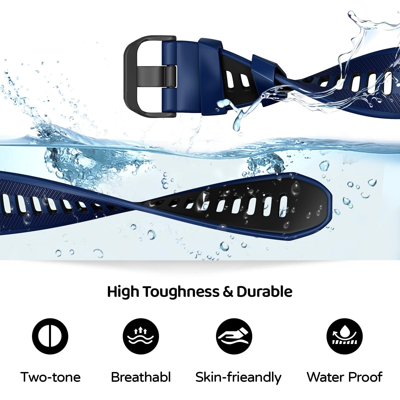 Cinturino di ricambio in morbido silicone da 22 mm per Garmin Forerunner 965/Forerunner 955/Forerunner 945/Forerunner 935