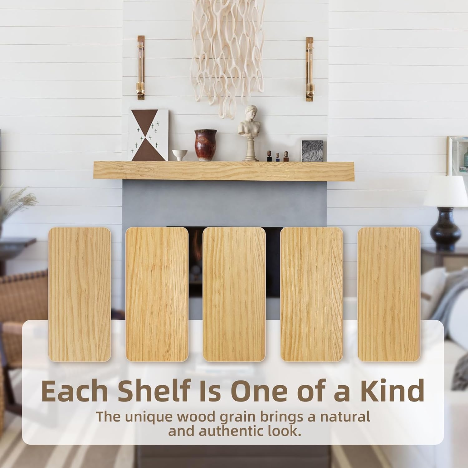 LOVMOR Fireplace Mantel 72" Wood Mantels for Over Fireplace,Wall Mount Fireplace Mantel Shelves,Mantels Over Fireplace | 72" x 8" x 3"-Aged Oak
