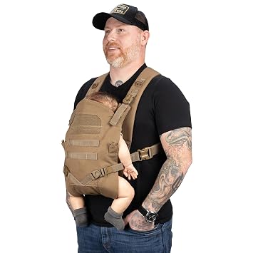 Tactical Baby Gear Tactical Baby Carrier for Dads Ergonomic, Hip Healthy & Comfortable for Infants and Toddlers (833 lbs) (Coyote Brown)