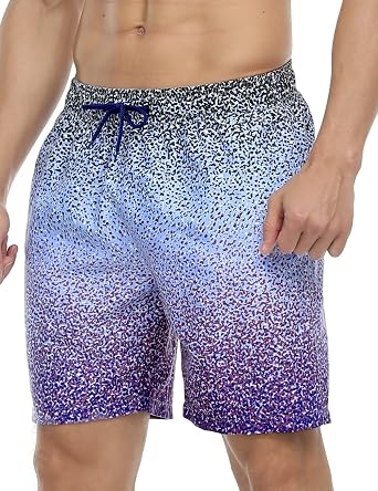 Nonwe Mens Swim Board Shorts Retro Washed Quick Dry Lightweight Beach Shorts